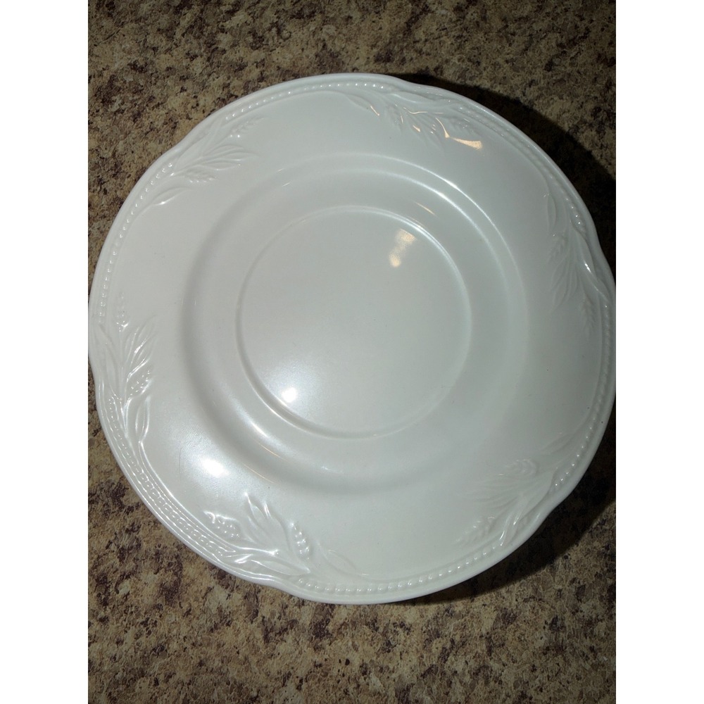 Studio Nova Saucers Whisper White SL004 Fine China Embossed Wheat Scalloped 7pc